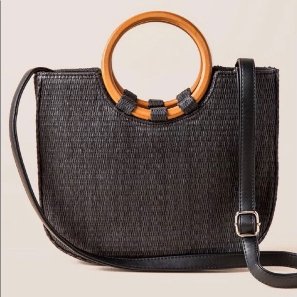 Straw Circle Handle Tote